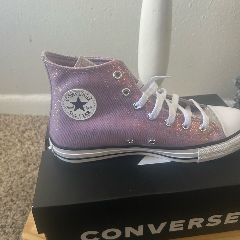 Converse High Top Sneakers - Lavender with White Accents